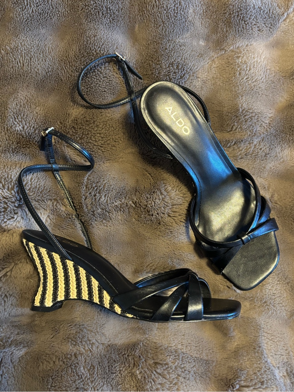 Aldo, “Ermanna Ankle strap wedge sandals”
